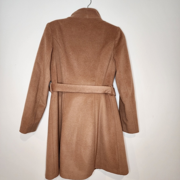 Michael Kors Wool Blend Wrap Trench Coat in Caramel Color Size Small - Picture 4 of 6